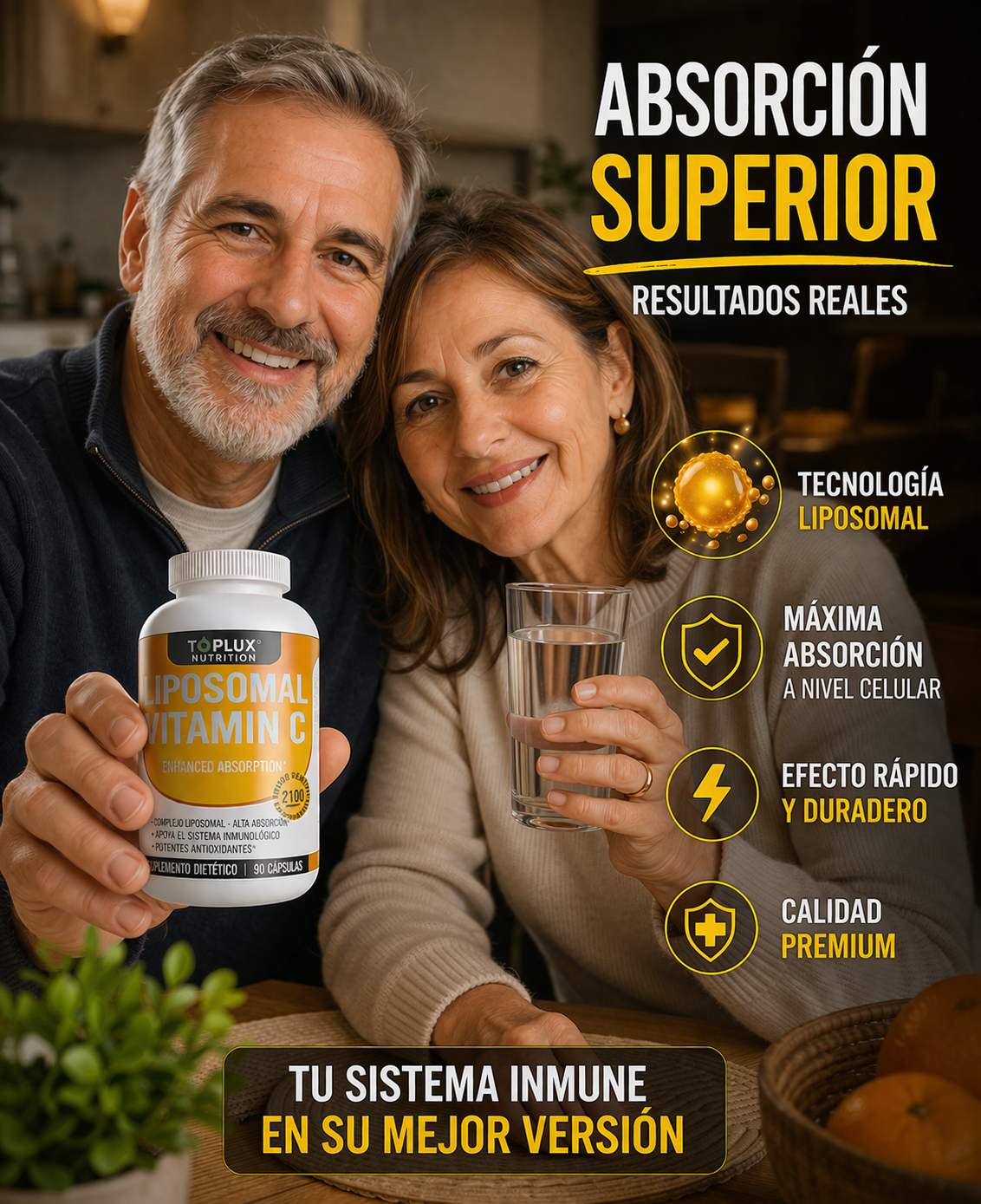 đ§Č NUEVO TOPLUX Liposomal "Vitamin C" PREMIUM (90 CĂĄpsulas Original)