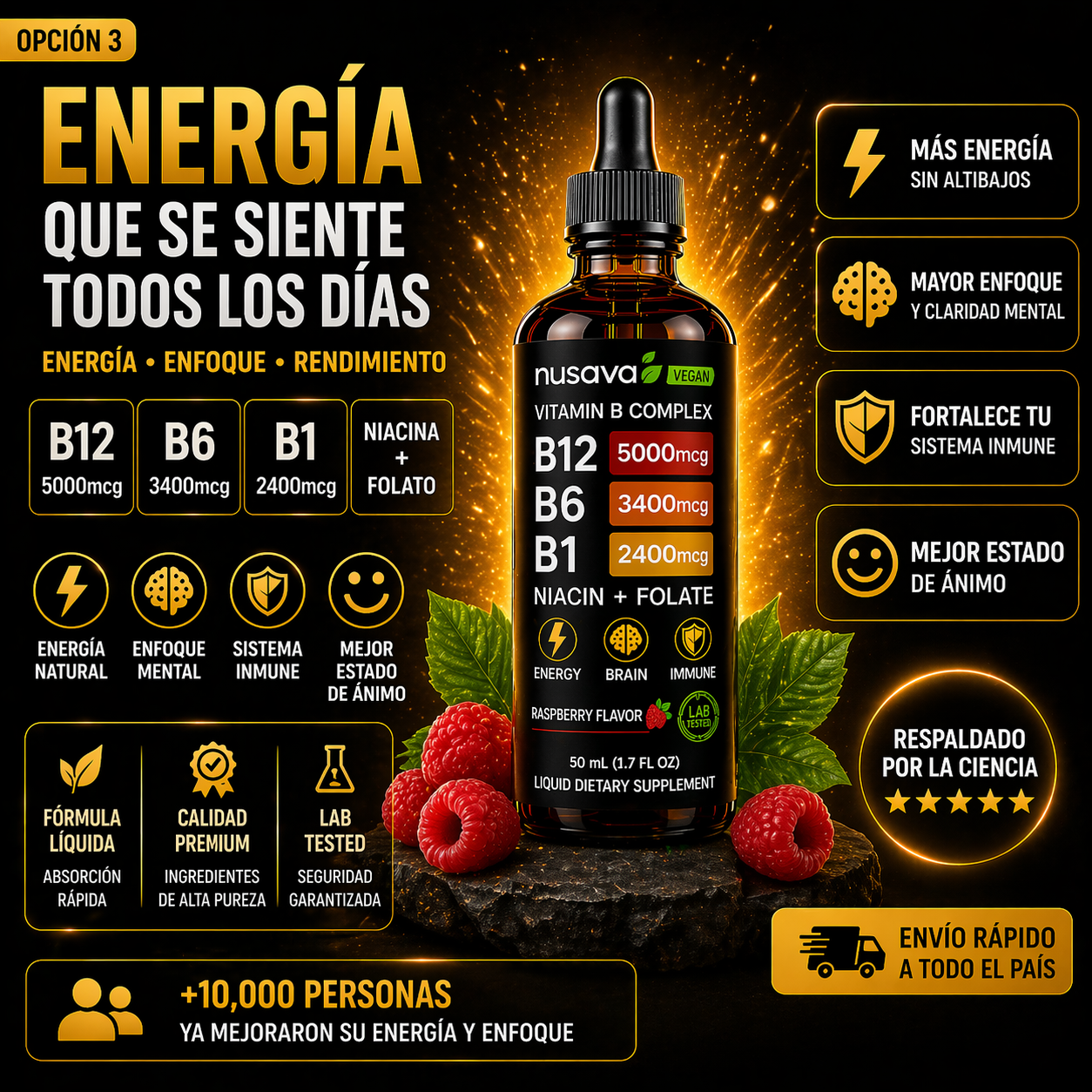 NUEVAS Vitaminas B™ (líquida) PREMIUM 🧲