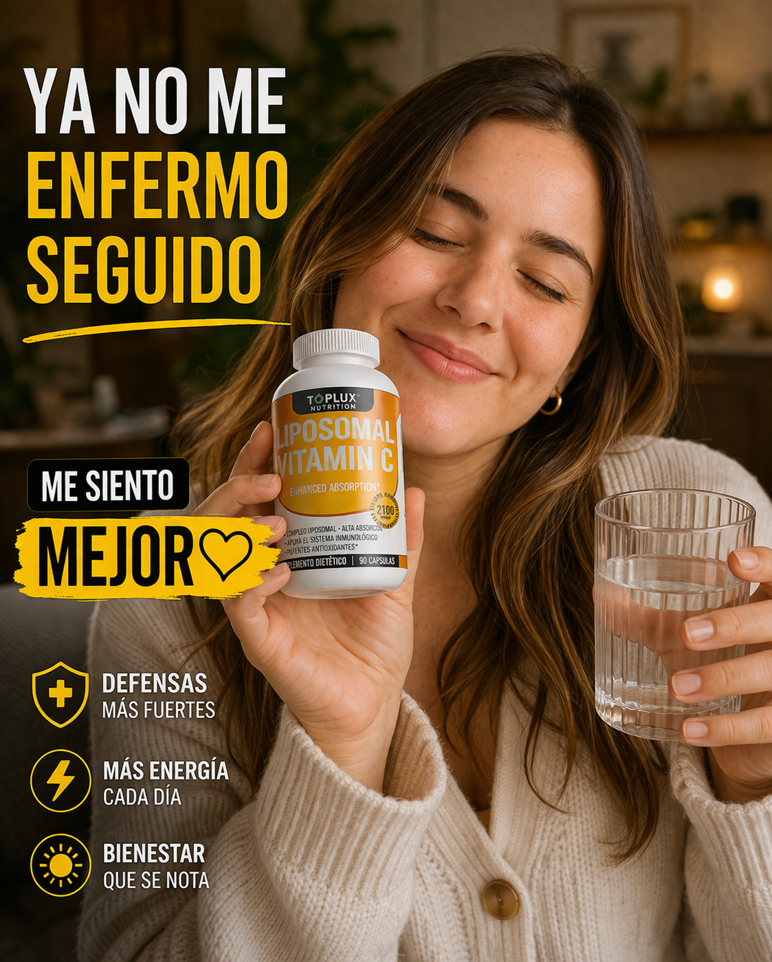 🧲 NUEVO TOPLUX Liposomal "Vitamin C" PREMIUM (90 Cápsulas Original)
