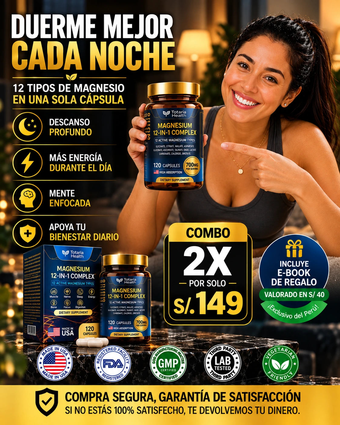 NUEVO TOTARIA 12 IN 1 MAGNESIUM (120 Cáps. Original) 🧲