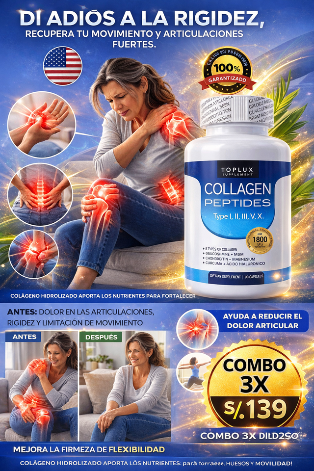 3X1 Collagen Peptides Complex™ 5 en 1 (90 Cápsulas Original) NUEVO
