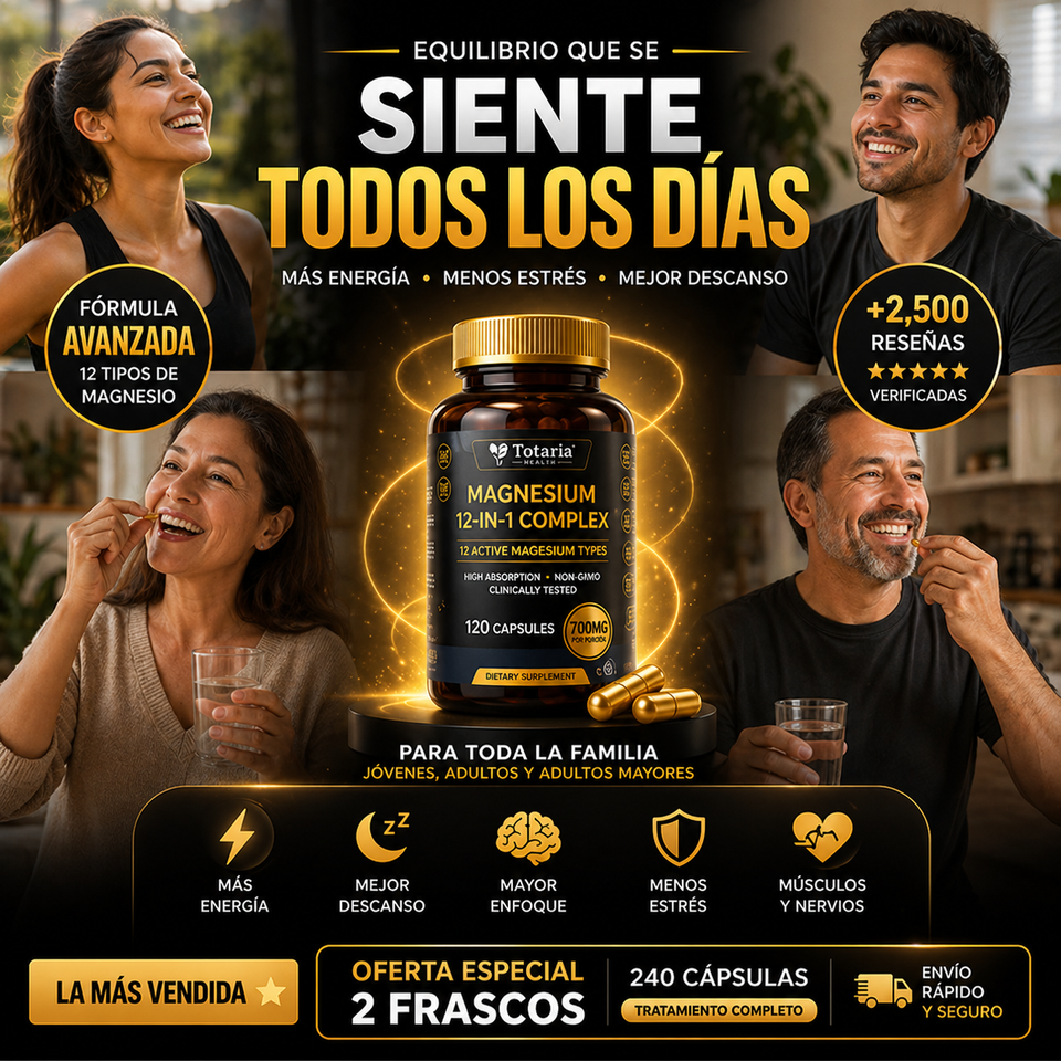 🔥 MAGNESIO 12 EN 1 PREMIUM (120 Cápsulas Original) 🧲