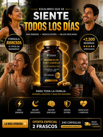 🔥 MAGNESIO 12 EN 1 PREMIUM (120 Cápsulas Original)
