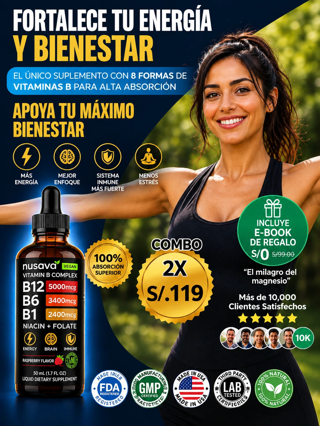 NUEVAS Vitaminas B™ (líquida) PREMIUM 🧲