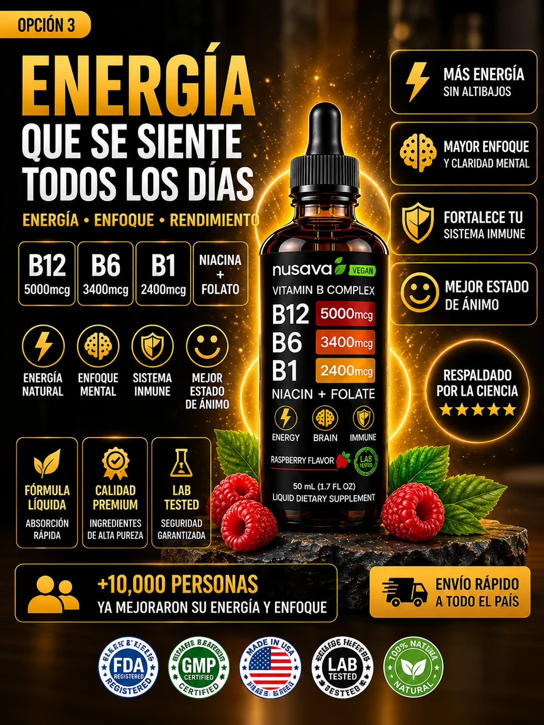 NUEVAS Vitaminas B™ (líquida) PREMIUM 🧲