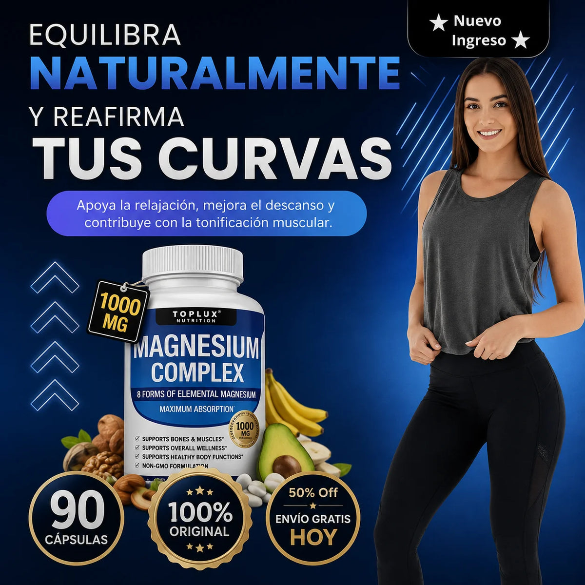 🧲 Magnesio PREMIUM Complex™ 8 en 1 (90 Cápsulas Original) NUEVO