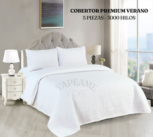 COBERTOR PREMIUM VERANO - 3000 HILOS 5 PIEZAS - 2 PLAZAS