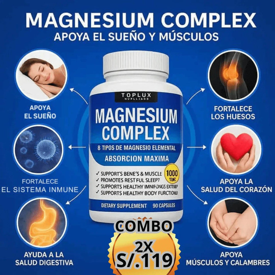 NUEVO 🧲 Magnesio PREMIUM Complex™ 8 en 1 (90 Cápsulas Original)