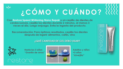 RESTORE GEL DENTAL - Blanqueador con Nanotecnología