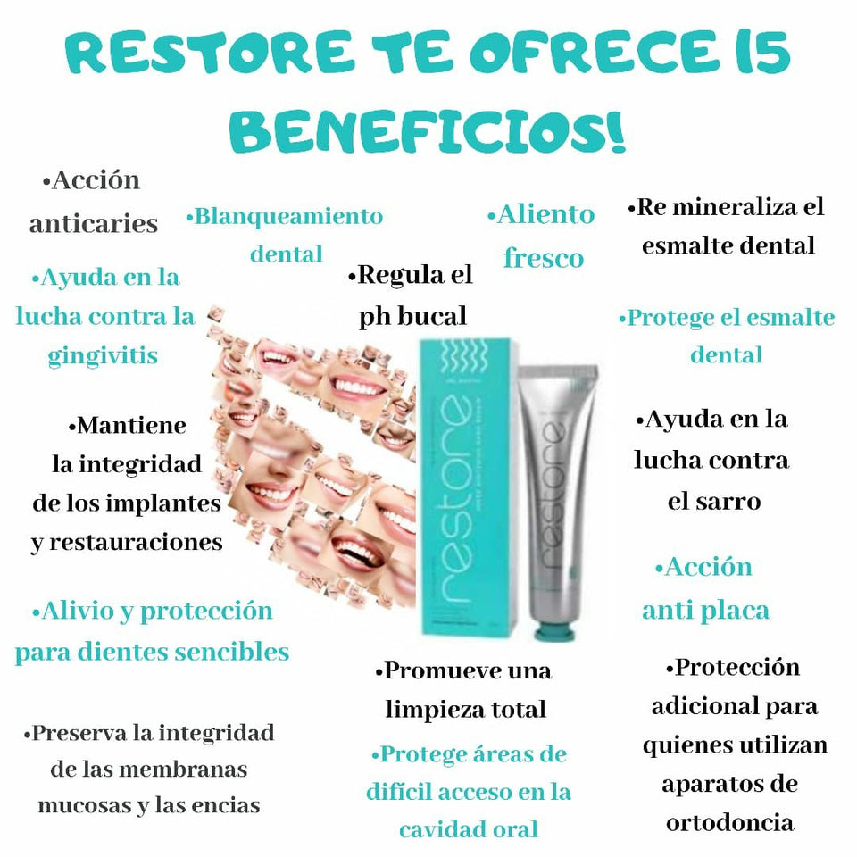 RESTORE GEL DENTAL - Blanqueador con Nanotecnología