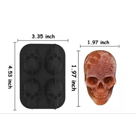 Moldes para hielo en forma de calavera (3 Unidades)